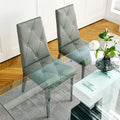 Modern Style Glass Table, Elegant Transparent Design, Durable Support Base, Solid, Selected Materials Made Of Furniture Display Fashion, Suitable For The Living Room Set Of 5 Grey Silver Seats 4 Mdf Glass