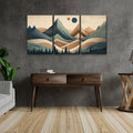 3 Panels Framed Abstract Wood Grain Style Mountain & Forest Canvas Wall Art Decor,3 Pieces Canvas Decoration Painting For Office,Dining Room,Living Room, Bedroom Decor 1218In Thickness 1.5Inch Rectangle Framed Multicolor Oversized 41In Canvas Nature