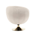 360 Degree Swivel Cuddle Barrel Accent Chairs, Round Armchairs With Wide Upholstered, Fluffy Fabric Chair For Living Room, Bedroom, Office, Waiting Rooms Beige Velvet