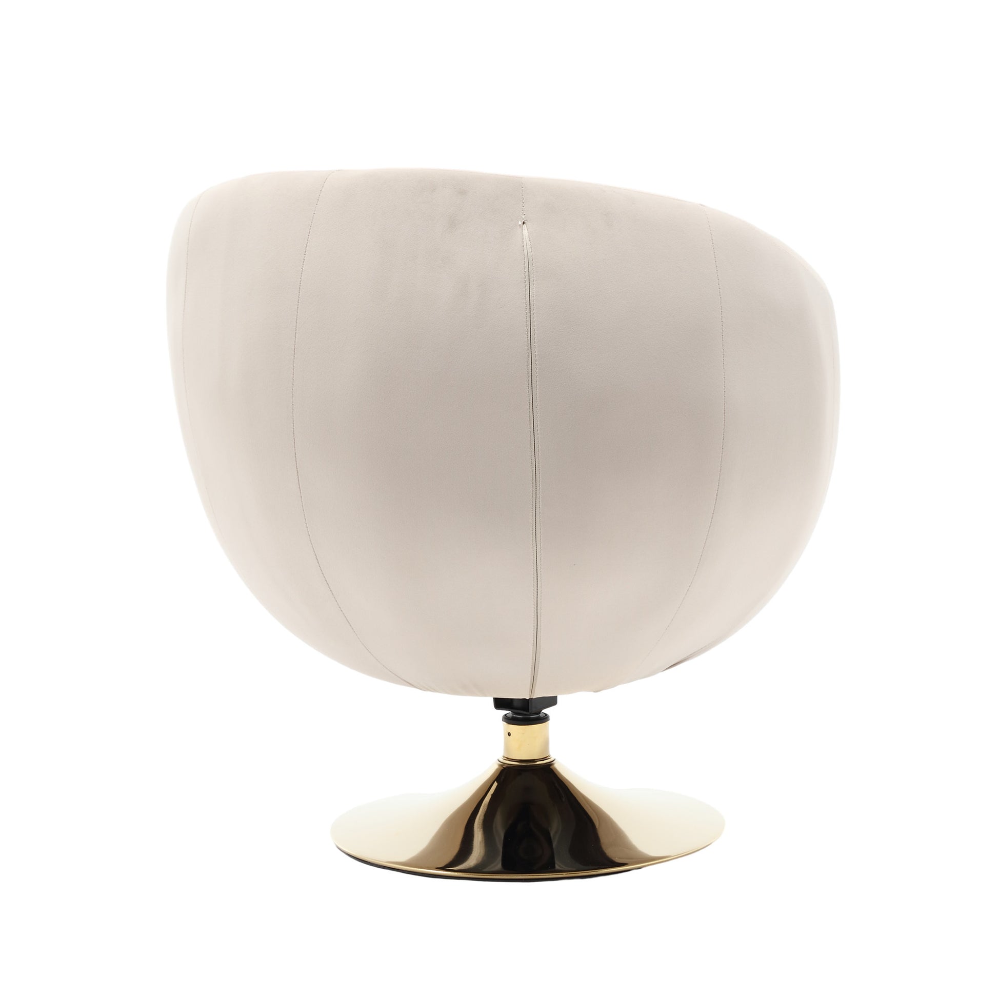 360 Degree Swivel Cuddle Barrel Accent Chairs, Round Armchairs With Wide Upholstered, Fluffy Fabric Chair For Living Room, Bedroom, Office, Waiting Rooms Beige Velvet