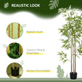 6Ft Artificial Bamboo Tree, Faux Decorative Plant In Nursery Pot For Indoor D Cor Green Plastic