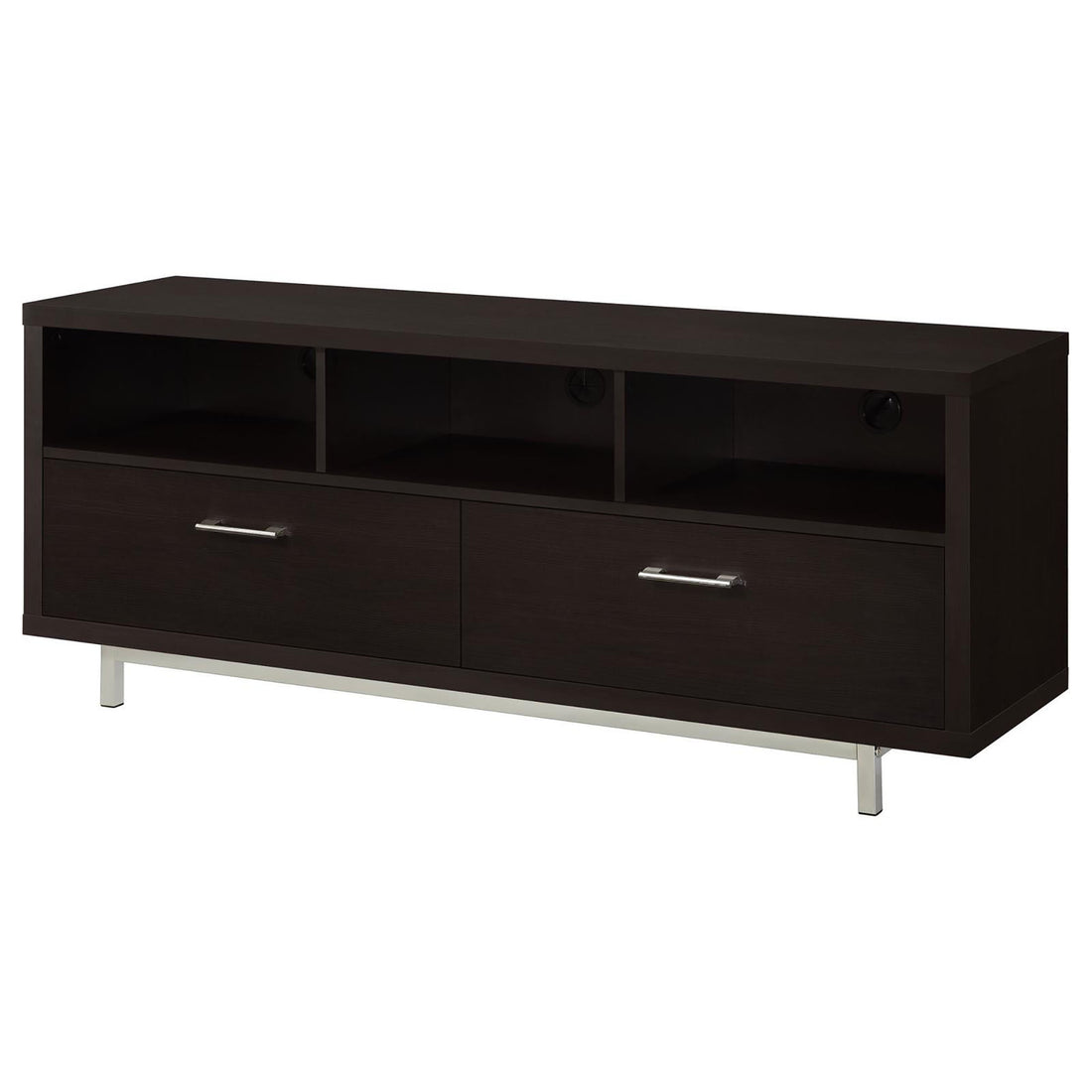 Cappuccino 60 Inch Drawer Storage Tv Console Brown Primary Living Space 60 Inches 60 69 Inches Contemporary,Modern 65 Inches Wood