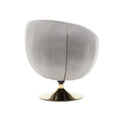 360 Degree Swivel Cuddle Barrel Accent Chairs, Round Armchairs With Wide Upholstered, Fluffy Fabric Chair For Living Room, Bedroom, Office, Waiting Rooms Gray Velvet