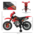 6V Kids Motorcycle Dirt Bike Electric Battery Powered Ride On Toy Off Road Street Bike With Training Wheels Red Red Steel