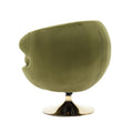 360 Degree Swivel Cuddle Barrel Accent Chairs, Round Armchairs With Wide Upholstered, Fluffy Fabric Chair For Living Room, Bedroom, Office, Waiting Rooms Olive Green Velvet
