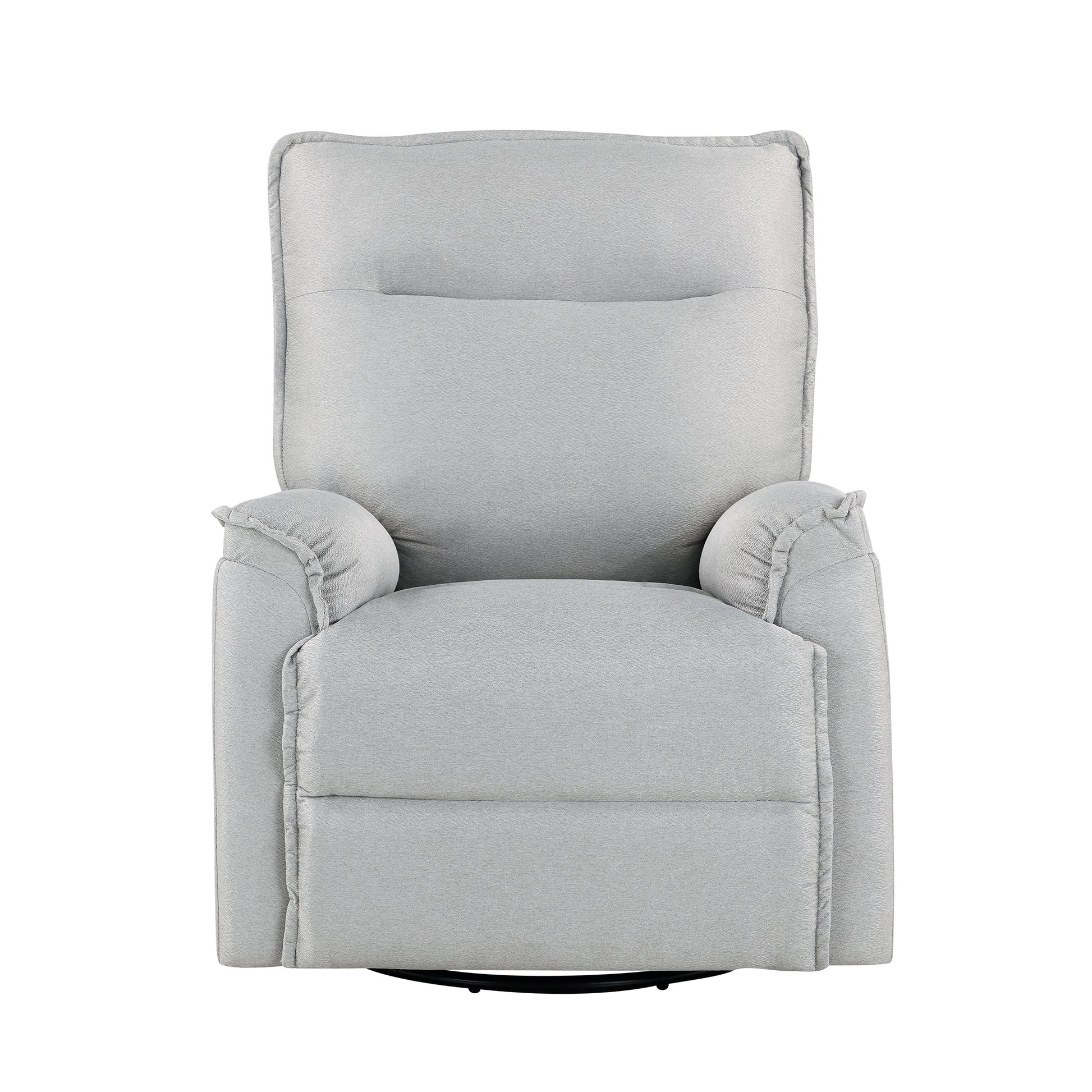 360 Degree Swivel Upholstered Manual Recliner Chair Theater Recliner Sofa Nursery Glider Rocker For Living Room, Grey Grey Foam Linen