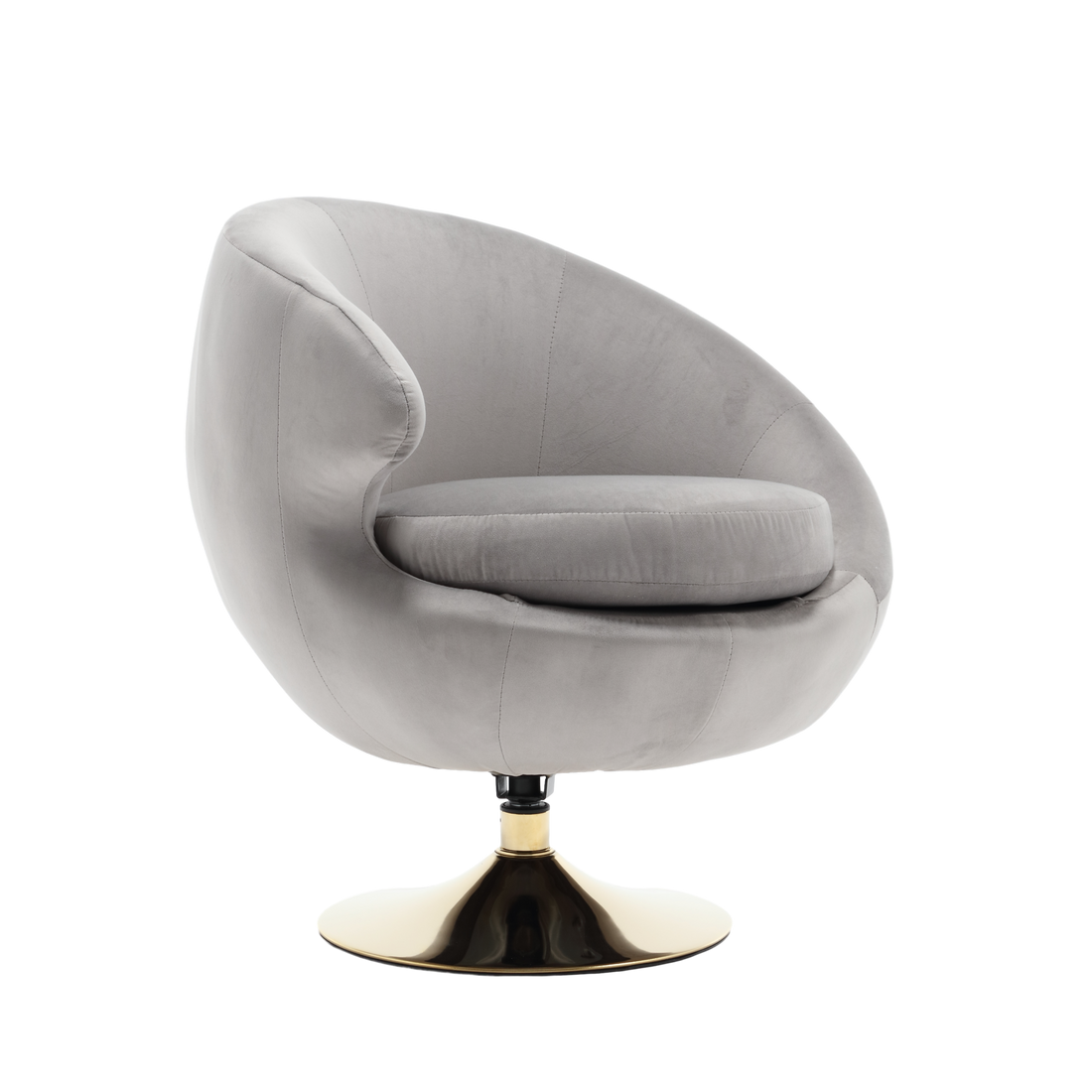 360 Degree Swivel Cuddle Barrel Accent Chairs, Round Armchairs With Wide Upholstered, Fluffy Fabric Chair For Living Room, Bedroom, Office, Waiting Rooms Gray Velvet