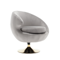 360 Degree Swivel Cuddle Barrel Accent Chairs, Round Armchairs With Wide Upholstered, Fluffy Fabric Chair For Living Room, Bedroom, Office, Waiting Rooms Gray Velvet