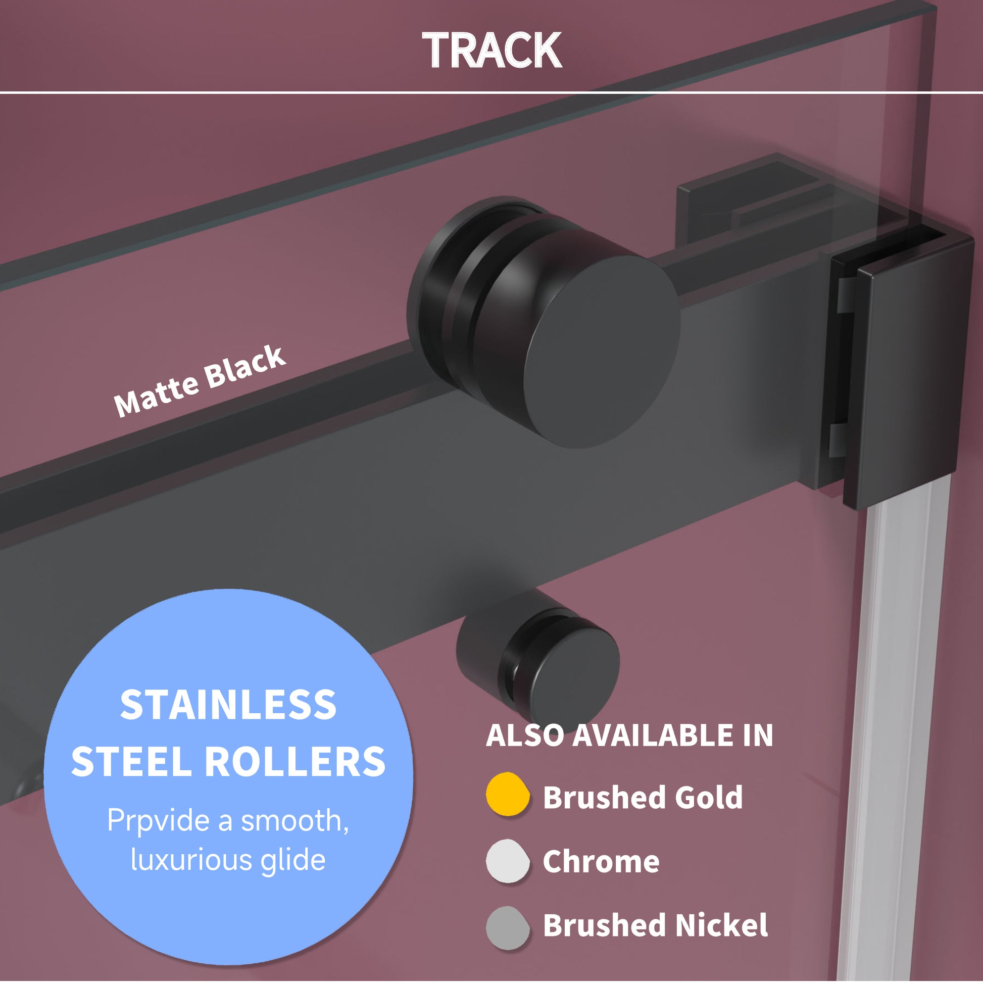 72'' 76'' W X 76'' H Double Sliding Frameless Shower Door With 3 8 Inch 10Mm Clear Glass In Matte Black Matte Black Stainless Steel