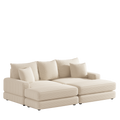 86.6Inch Corduroy 3 Seater Sofa With 3 Back Pillows2 Toss Pillows And Two Ottoman ,Comfy Sofa Deep Seat Couch For Living Room Ginger Corduroy 3 Seat