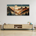 3 Panels Framed Abstract Wood Grain Boho Style Mountain & Forest Canvas Wall Art Decor,3 Pieces Mordern Canvas Decoration Painting For Office,Dining Room,Living Room, Bedroom Decor Ready To Hang Rectangle Framed Multicolor Oversized 41In Canvas Nature