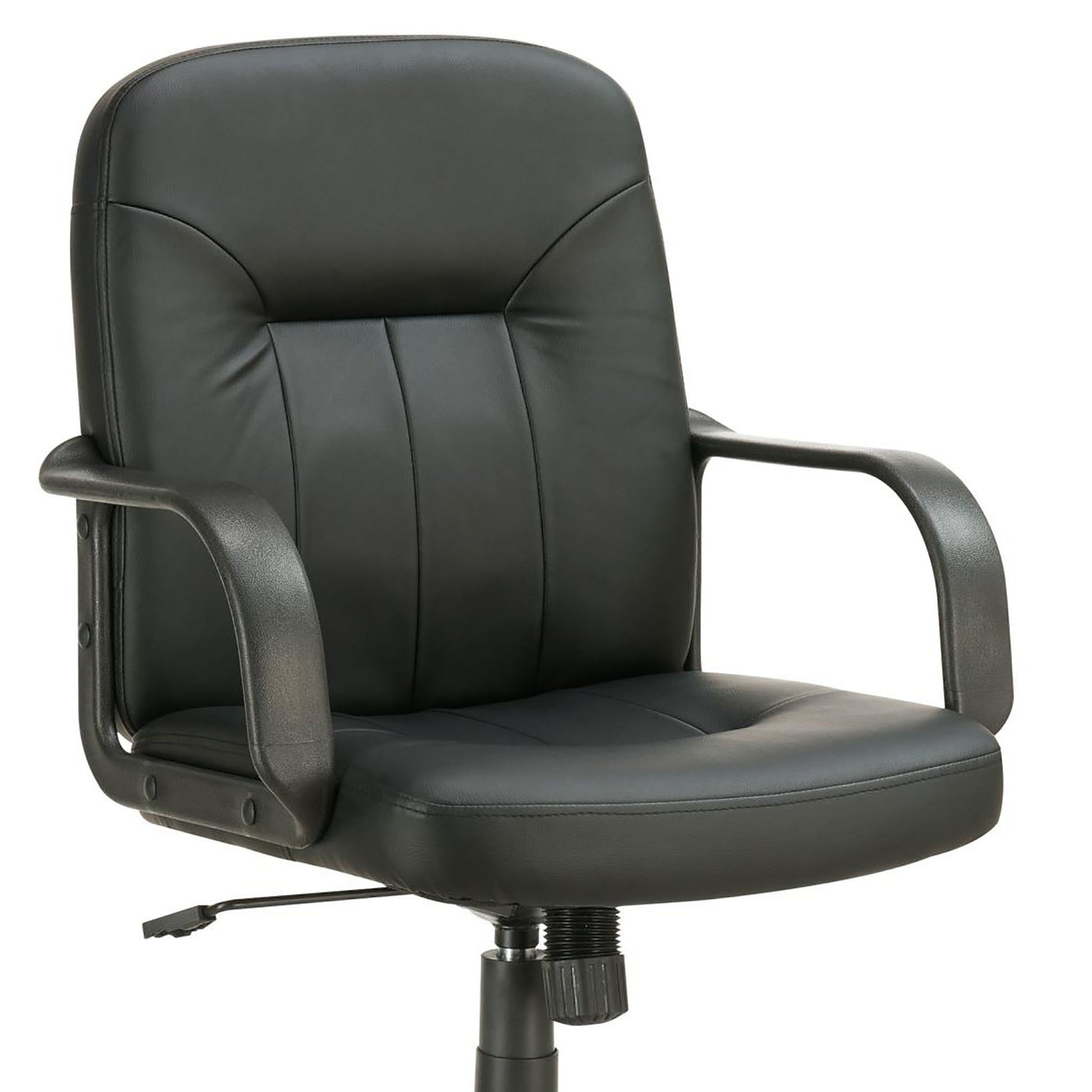 Black Office Chair With Casters Black Office Spot Clean Contemporary,Modern Office Chairs Tufted Back Foam Adjustable Height Upholstered