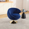 360 Degree Swivel Cuddle Barrel Accent Chairs, Round Armchairs With Wide Upholstered, Fluffy Fabric Chair For Living Room, Bedroom, Office, Waiting Rooms Navy Velvet