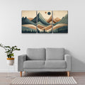 3 Panels Framed Abstract Wood Grain Style Mountain & Forest Canvas Wall Art Decor,3 Pieces Canvas Decoration Painting For Office,Dining Room,Living Room, Bedroom Decor 2030In Thickness 1.5Inch Rectangle Framed Multicolor Oversized 41In Canvas Nature