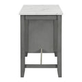 3 Piece Counter Height Dining Table Set With Built In Storage Shelves, One Faux Marble Top Dining Table And 2 Counter Chairs With Footrest,Grey Grey Mdf