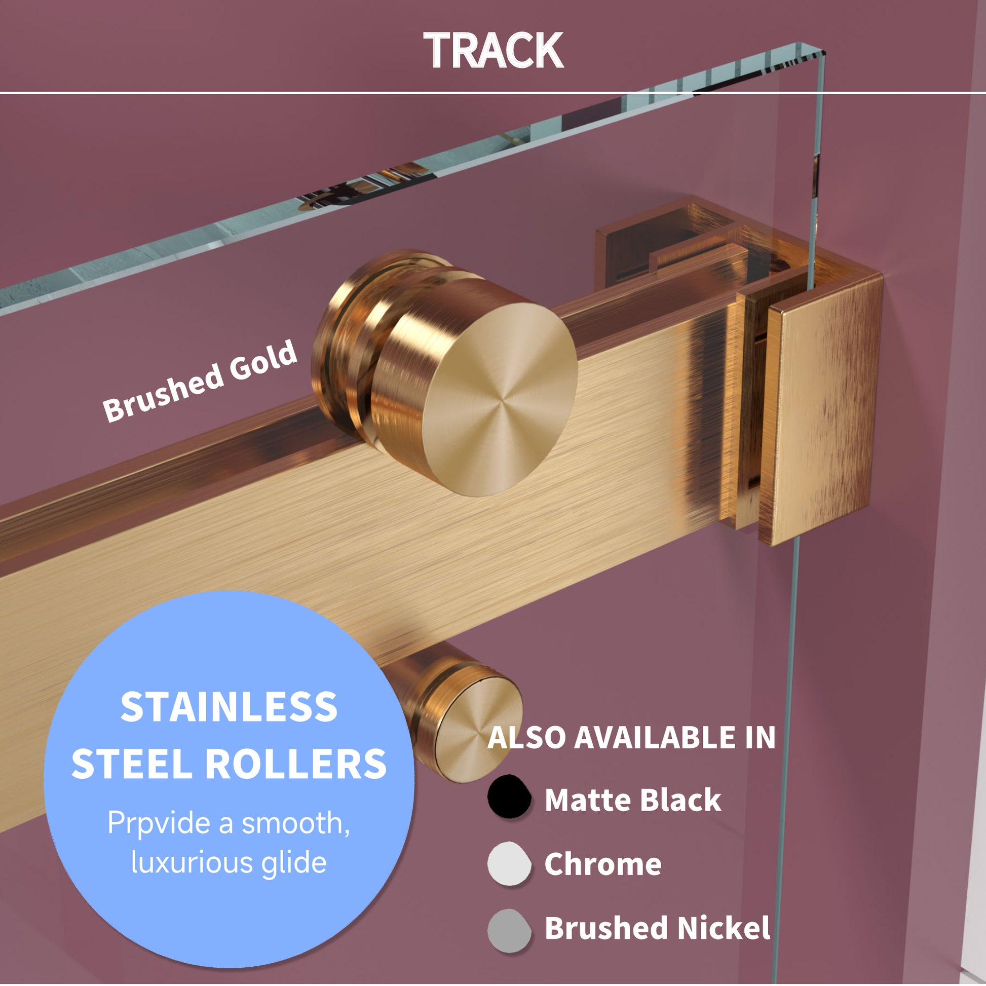 62'' 66'' W X 76'' H Double Sliding Frameless Shower Door With 3 8 Inch 10Mm Clear Glass In Brushed Gold Brushed Gold Stainless Steel