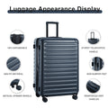 Luggage Sets Model Expandable Abs Pc 3 Piece Sets With Spinner Wheels Lightweight Tsa Lock 20 24 28 ,Navy Blue Navy Blue Abs Pc