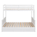 Wood Twin Over Full Bunk Bed With Hydraulic Lift Up Storage, White Box Spring Not Required White Wood Solid Wood Mdf