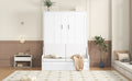 Queen Size Murphy Bed Wall Bed With Cushion,White Queen White Mdf Lvl
