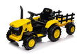 Ride On Tractor, 12 V Battery Powered Electric Vehicle Toy W Remote Control,Music, Led Lights, Removable Trailer Bucket, Safety Belt Yellow 50 99 Lbs Plastic Indoor & Outdoor Use