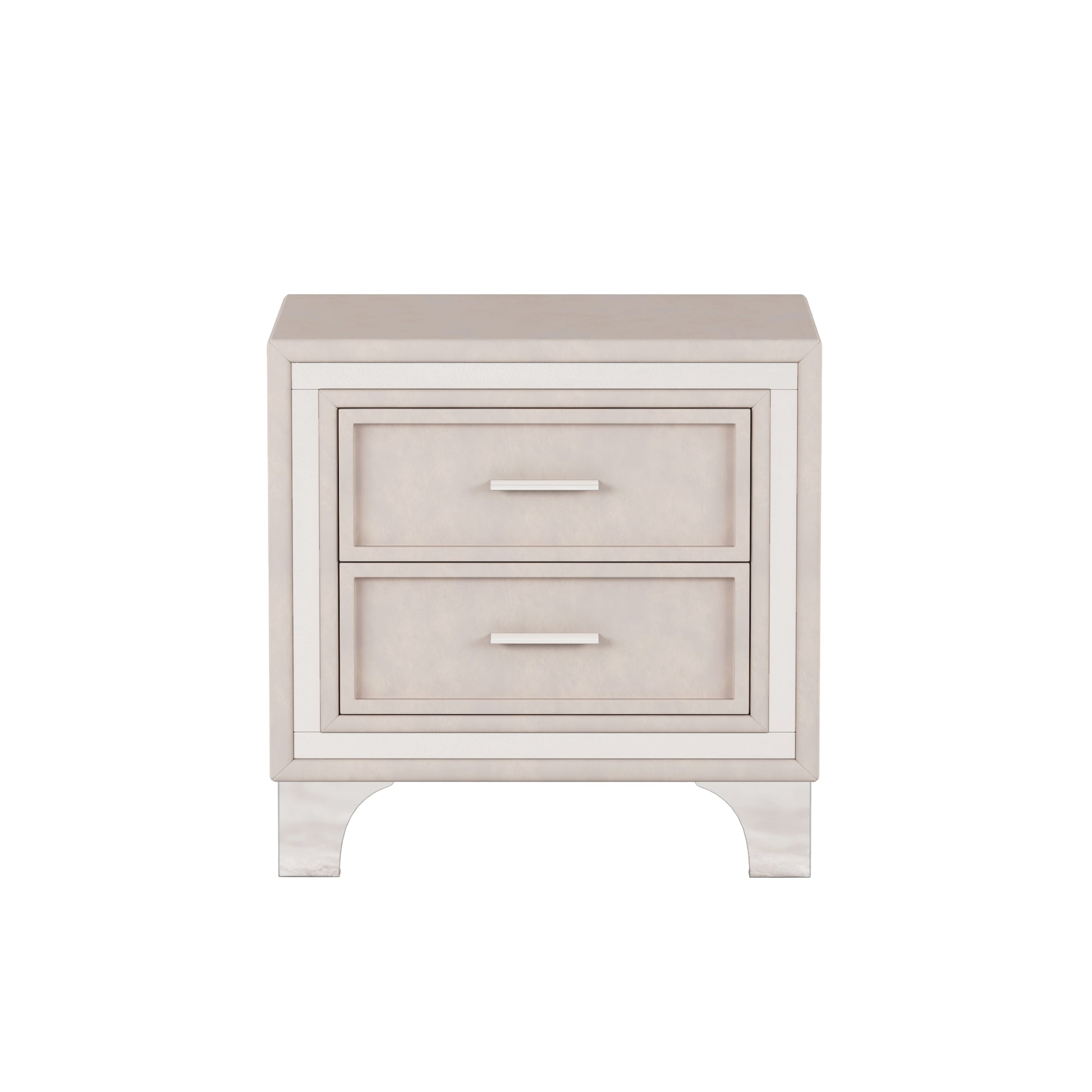3 Pieces Bedroom Sets,Queen Size Upholstered Platform Bed With Led Lights And Two Nightstands Beige Beige Velvet