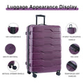 Luggage Sets Model Expandable Abs Pc 3 Piece Sets With Spinner Wheels Lightweight Tsa Lock 20 24 28 ,Deep Purple Purple Abs Pc