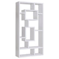 White 10 Shelf Open Back Bookcase 8 Or More White Geometric Horizontal Primary Living Space Open Back Wood Contemporary,Modern Wood