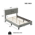 Full Bed Frame With Headboard,Sturdy Platform Bed With Wooden Slats Support,No Box Spring,Mattress Foundation,Easy Assembly Light Gray Wood