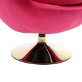 360 Degree Swivel Cuddle Barrel Accent Chairs, Round Armchairs With Wide Upholstered, Fluffy Fabric Chair For Living Room, Bedroom, Office, Waiting Rooms Rose Red Velvet