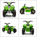 6V Kids Atv 4 Wheeler Ride On Car, Electric Motorized Quad Battery Powered Vehicle With Forward Reverse Switch For 18 36 Months Old Toddlers, Green Green Steel