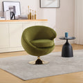 360 Degree Swivel Cuddle Barrel Accent Chairs, Round Armchairs With Wide Upholstered, Fluffy Fabric Chair For Living Room, Bedroom, Office, Waiting Rooms Olive Green Velvet