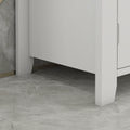 Kleankin Pedestal Sink Storage Cabinet, Under Sink Cabinet, Bathroom Vanity Cabinet With U Shape And Adjustable Internal Shelf, White White Mdf