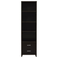 Cappuccino Media Tower With Shelf And Drawer 4 Brown Standard Horizontal Primary Living Space Closed Back Wood Contemporary,Modern Rubberwood Wood