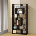 Cappuccino 10 Shelf Open Back Bookcase 8 Or More Brown Geometric Horizontal Primary Living Space Open Back Wood Contemporary,Modern Wood