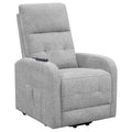 Grey Tufted Power Lift Recliner Grey Chenille Power Remote Wood Primary Living Space Tufted Back Contemporary,Modern Recessed Arms Foam Upholstered