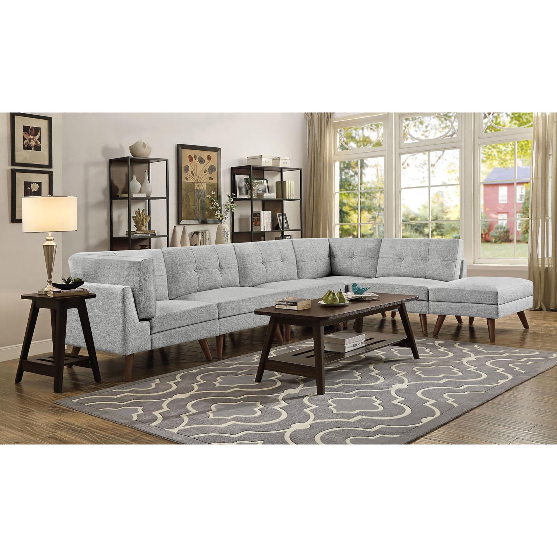 Grey Ottoman With Tapered Leg Grey Wood Primary Living Space Grey Solid Backless Contemporary,Modern Rubberwood Rectangle Armless Foam With Storage Upholstered