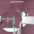 44'' 48'' W X 76'' H Double Sliding Frameless Shower Door With 3 8 Inch 10Mm Clear Glass In Chrome Chrome Stainless Steel