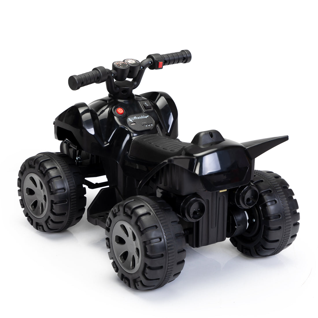 Kids Ride On Atv, 6V Battery Powered Electric Quad Car With Music, Led Lights And Spray Device, 4 Wheeled Ride On Toy For Toddlers Age 3 5, Black Black Polypropylene