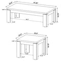 Weathered Grey 3 Piece Floating Top Occasional Set Grey Gray Primary Living Space Contemporary,Modern Rectangular Coffee & End Tables Wood