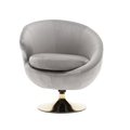 360 Degree Swivel Cuddle Barrel Accent Chairs, Round Armchairs With Wide Upholstered, Fluffy Fabric Chair For Living Room, Bedroom, Office, Waiting Rooms Gray Velvet
