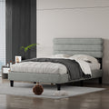 Full Bed Frame With Headboard,Sturdy Platform Bed With Wooden Slats Support,No Box Spring,Mattress Foundation,Easy Assembly Light Gray Wood