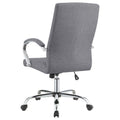 Grey And Chrome Adjustable Desk Chair Grey Office Contemporary,Modern Office Chairs Foam Adjustable Height Upholstered