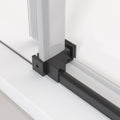 56'' 60'' W X 76'' H Single Sliding Frameless Shower Door With 3 8 Inch 10Mm Clear Glass In Matte Black Matte Black Stainless Steel