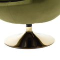 360 Degree Swivel Cuddle Barrel Accent Chairs, Round Armchairs With Wide Upholstered, Fluffy Fabric Chair For Living Room, Bedroom, Office, Waiting Rooms Olive Green Velvet