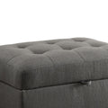 Grey Storage Ottoman Grey Linen Wood Primary Living Space Grey Backless Soft Contemporary,Modern Rectangle Armless Foam Tufted Upholstered