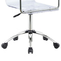 Clear And Chrome Acrylic Office Chair With Casters Clear Office Wipe Clean Contemporary,Modern Office Chairs Solid Back Adjustable Height Acrylic