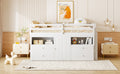 Twin Size Loft Bed With 4 Drawers, Underneath Cabinet And Shelves, White White Solid Wood Mdf