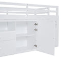 Twin Size Loft Bed With 4 Drawers, Underneath Cabinet And Shelves, White White Solid Wood Mdf