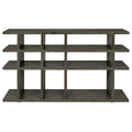 Weathered Grey 3 Tier Open Back Bookcase 3 Grey Etagere Horizontal Primary Living Space Open Back Wood Rustic Wood