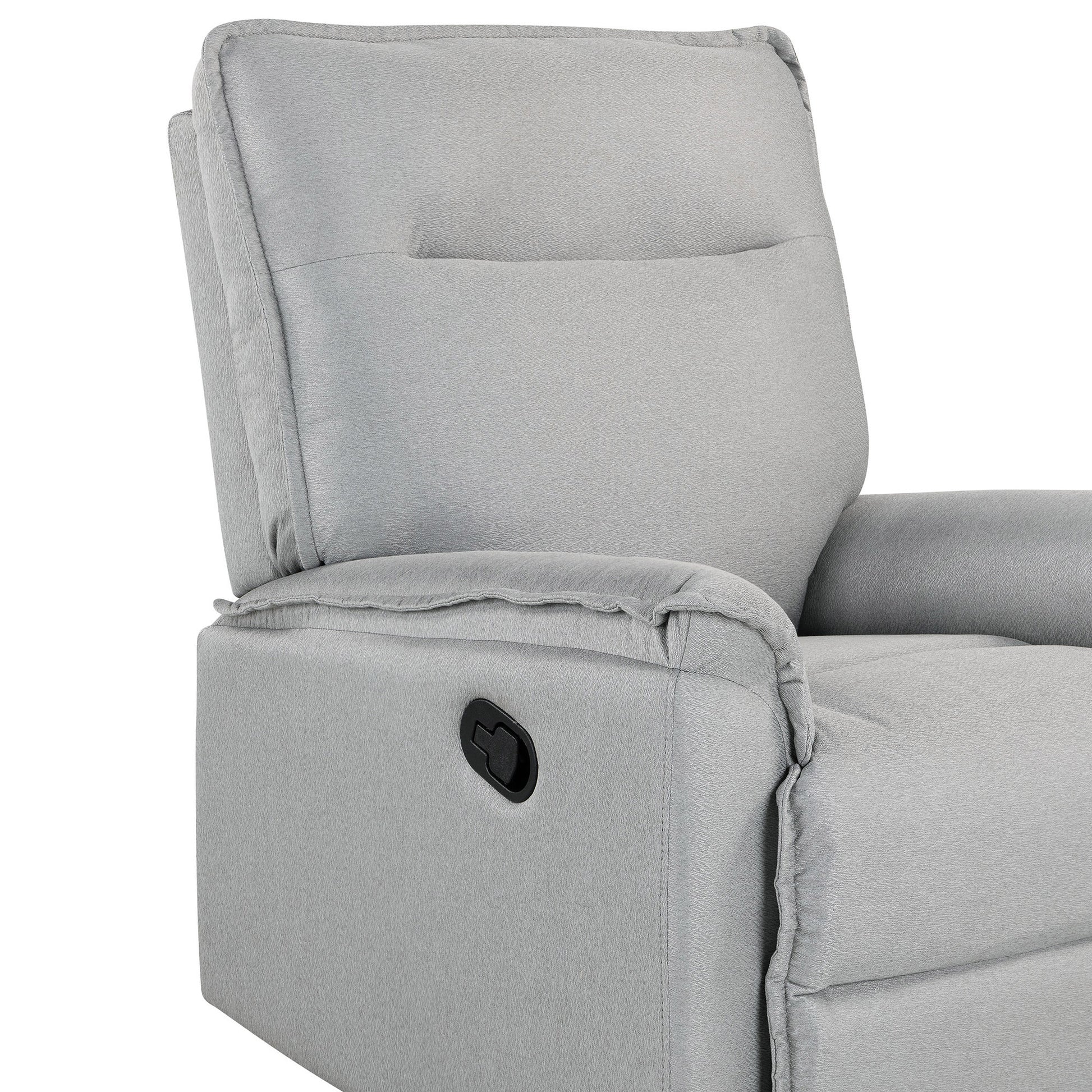 360 Degree Swivel Upholstered Manual Recliner Chair Theater Recliner Sofa Nursery Glider Rocker For Living Room, Grey Grey Foam Linen